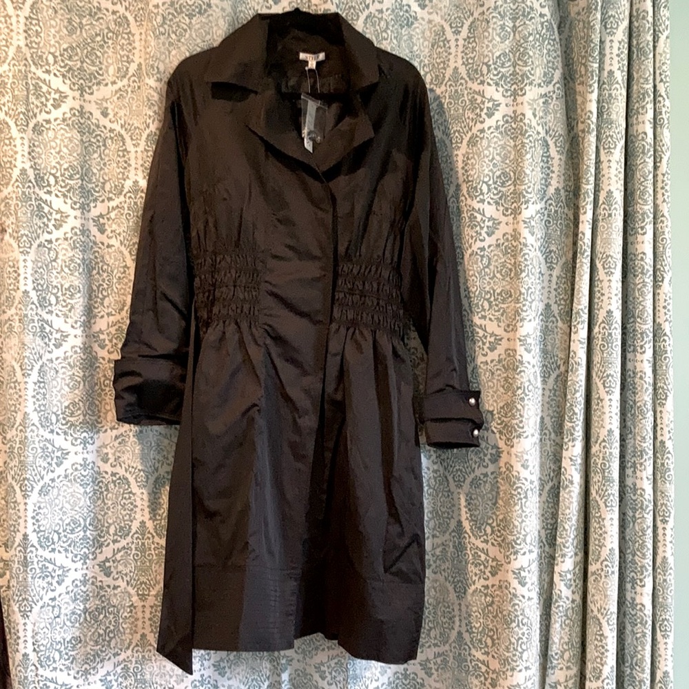 Style Black Trench Coat, Size Large